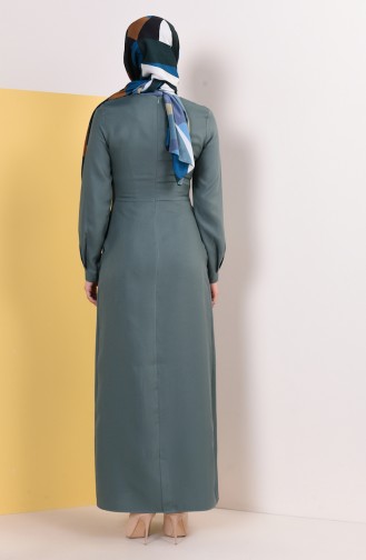 Green Almond Hijab Dress 2033-04