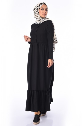 Black Hijab Dress 9098-06