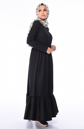 Black Hijab Dress 9098-06