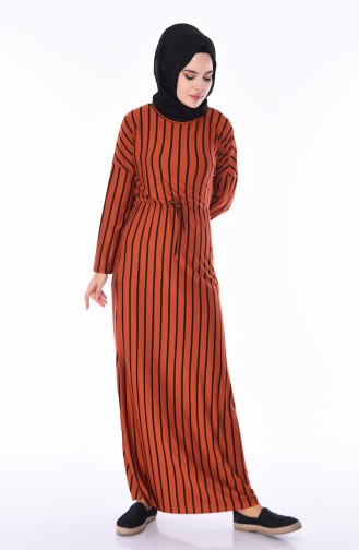 Ziegelrot Hijab Kleider 1091-01