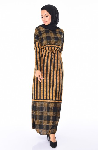 Mustard Hijab Dress 1091A-04