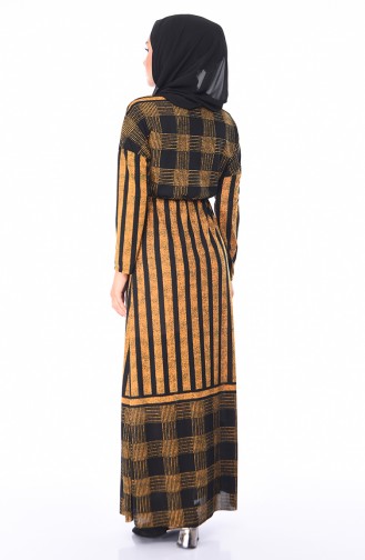 Mustard Hijab Dress 1091A-04