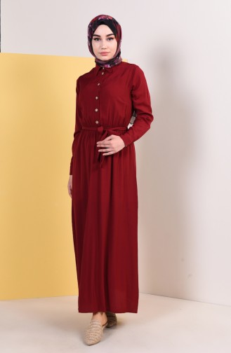 فستان أحمر كلاريت 0688-03