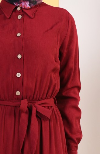 فستان أحمر كلاريت 0688-03