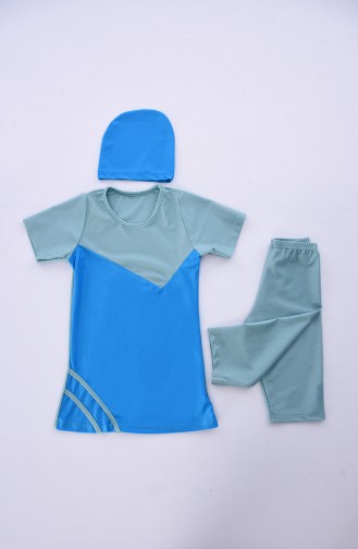 Blue Swimsuit Hijab 0112-07