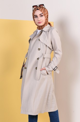 Beige Trench Coats Models 6826-04