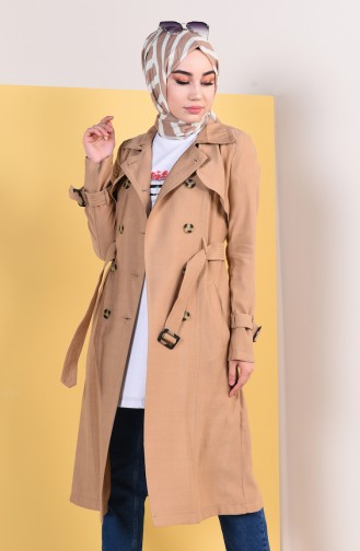 Kemerli Yazlık Trençkot 6826-05 Camel