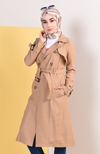 Kemerli Yazlık Trençkot 6826-05 Camel