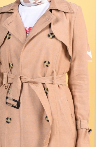 Kemerli Yazlık Trençkot 6826-05 Camel