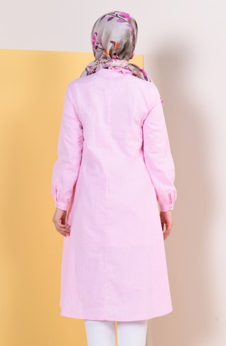 Yanı Büzgülü Tunik 4305-09 Pembe