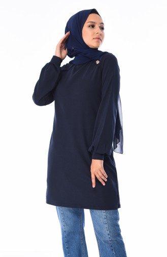 Düğme Detaylı Tunik 3066-10 Lacivert