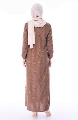 Robe Hijab Couleur Brun 9898B-01