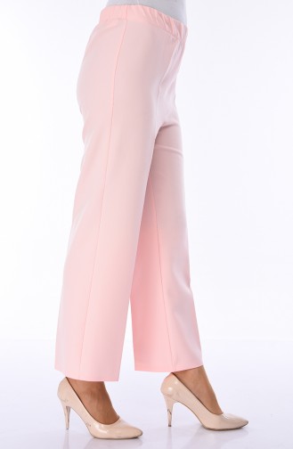 Lastikli Bol Paça Pantolon 0892-04 Pembe