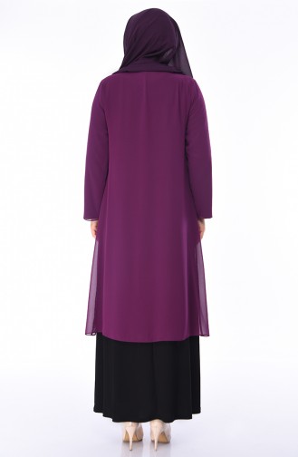 Hellviolett Hijab-Abendkleider 1046-05