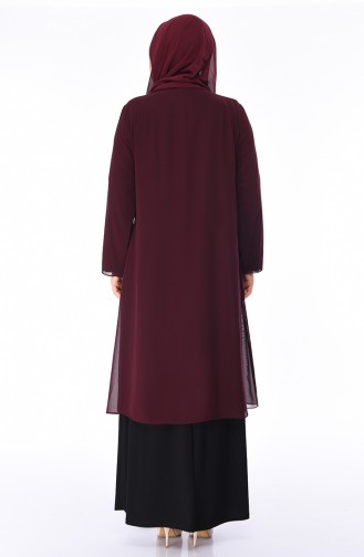 Cherry Hijab Evening Dress 1046-04