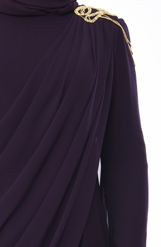 Purple Hijab Evening Dress 1132-02
