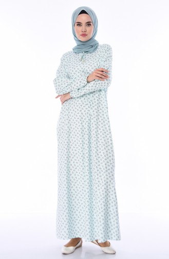 Sea Green Hijab Dress 9898C-01