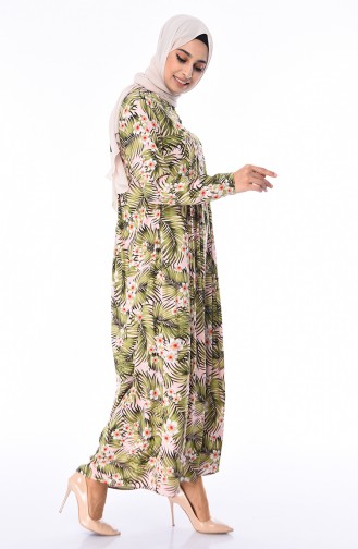 Khaki Hijab Dress 4021B-01