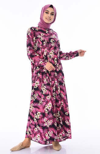 Plum Hijab Dress 4021B-03