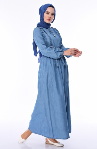 Denim Blue Hijab Dress 4063-02