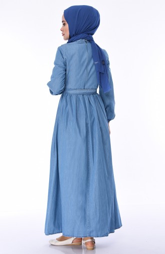 Denim Blue Hijab Dress 4063-02