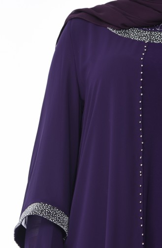 Purple Hijab Evening Dress 3144-03