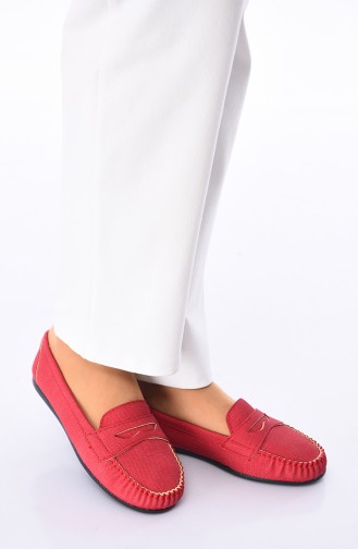 Red Women`s Flats 101-16