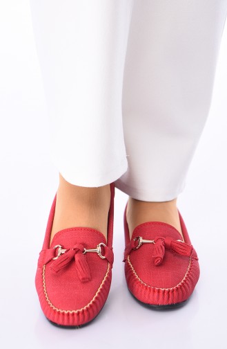 Red Woman Flat Shoe 120-11