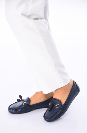 Navy Blue Women`s Flats 120-13