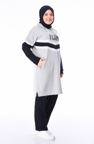 Ensemble Survêtement Grande Taille 10005-01 Gris 10005-01