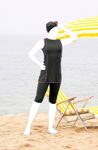 Light Black Swimsuit Hijab 1827-03