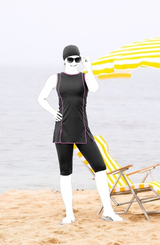 Smoke-Colored Modest Swimwear 1827-03