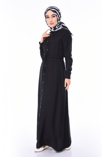 Schwarz Hijab Kleider 4280-01