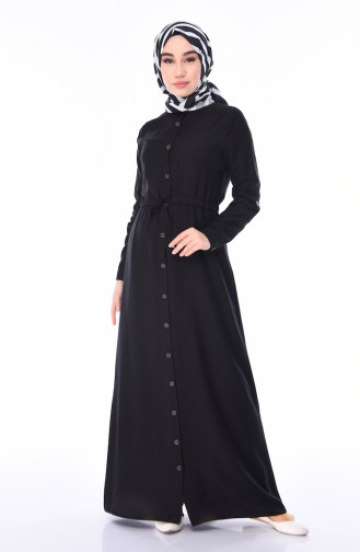 Schwarz Hijab Kleider 4280-01