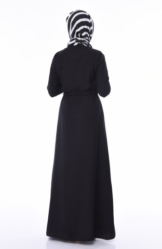 Schwarz Hijab Kleider 4280-01