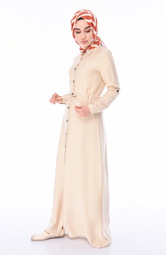 Beige Hijab Dress 4280-06