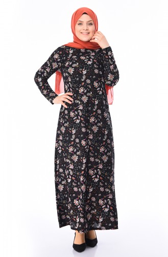 Black Hijab Dress 8825-02