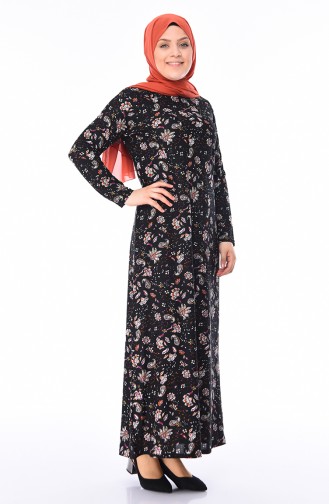 Black Hijab Dress 8825-02