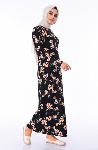 Black Hijab Dress 8830-01