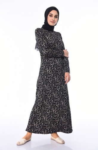 Black Hijab Dress 8831-02
