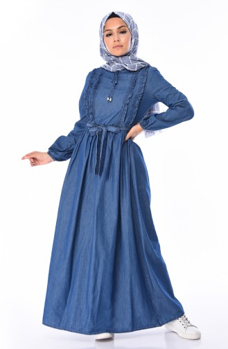 Dunkelblau Hijab Kleider 4063-01