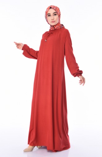 Claret Red Hijab Dress 0071-02