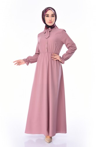 فستان زهري باهت 1027-08
