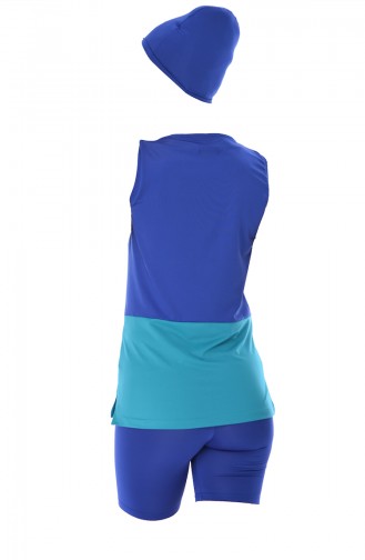 Saks-Blau Hijab Badeanzug 356-02