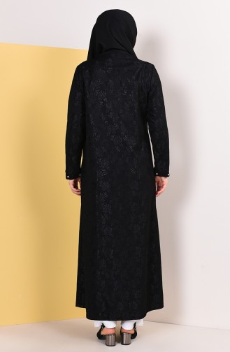 Abaya Perlées a Dentelle Grande Taille 0294A-01 Noir 0294A-01