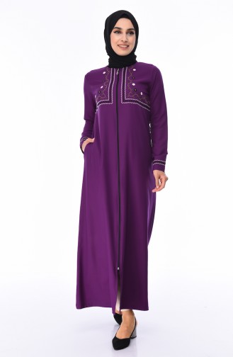 Abaya Brodée 99195-06 Pourpre 99195-06