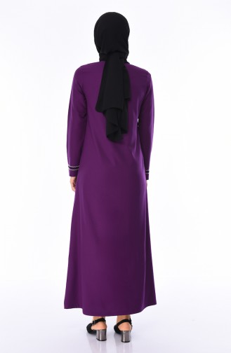 Besticktes Abaya 99195-06 Lila 99195-06