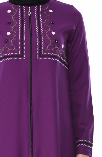 Abaya Brodée 99195-06 Pourpre 99195-06