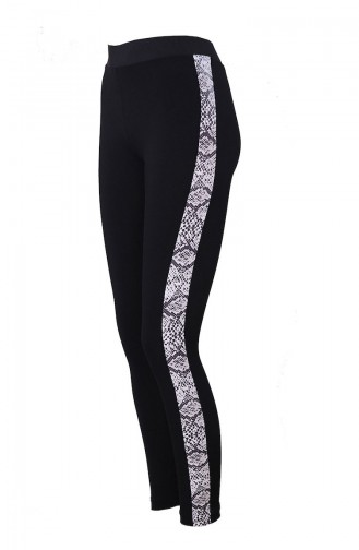 Leggings Détail Rayures 2706A-01 Noir 2706A-01