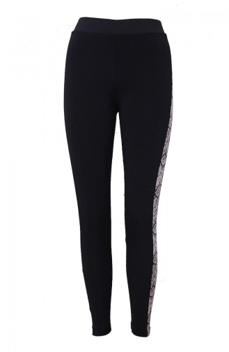 Leggings Détail Rayures 2706A-01 Noir 2706A-01